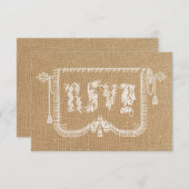 Vintage Rustic Burlap Wedding RSVP (Devant / Derrière)