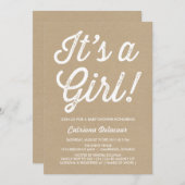 Vintage Rustic C'est une invitation de Baby shower (Devant / Derrière)