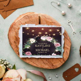 Vintage rustic countryside invite wedding kaart