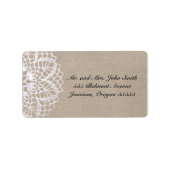 Vintage Rustic Doily Étiquette de adresse (Devant)
