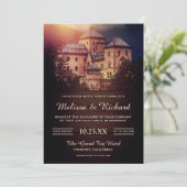 Vintage Rustic Fairytale Castle Faire-part de mari (Debout devant)