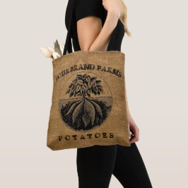 Vintage Rustic Faux Burlap Potato Sack Sjabloon Draagtas