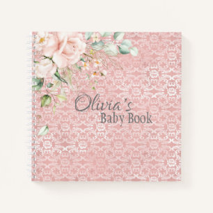 Vintage Rustic Floral Baby Notitieboek