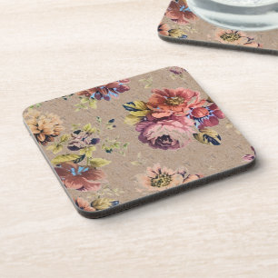 Vintage Rustic Floral Bier Onderzetter