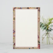Vintage Rustic Floral Briefpapier (Staand voorkant)