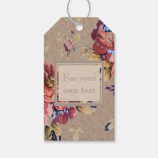 Vintage Rustic Floral Cadeaulabel (Voorkant)