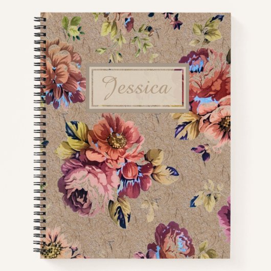 Vintage Rustic Floral Notitieboek (Voorkant)