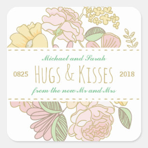Vintage Rustic Floral Spring Wedding voor Sticker