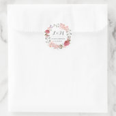 Vintage Rustic Floral Wreath Wedding voor Sticker (Tas)