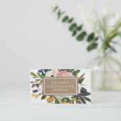 Vintage Rustic Florals Visitekaartje (Staand voorkant)