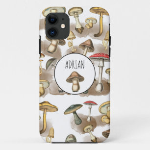 Vintage Rustic Forest Mushrooms iPhone 11 Hoesje
