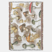 Vintage Rustic Forest Mushrooms Deken (Voorkant Verticaal)