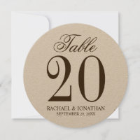Vintage Rustic Mariage Circle Numéro de table