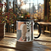 Vintage Rustic Mug - Personalized Earthy Abstract 