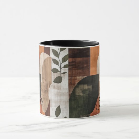Vintage Rustic Mug - Personalized Earthy Abstract  (Centre)