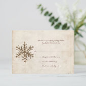 Vintage Rustic Snowflake Wedding carte RSVP (Debout devant)