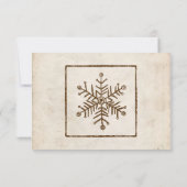 Vintage Rustic Snowflake Wedding carte RSVP (Dos)