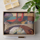 Vintage Rustic Textuur Kraan Collage Decoupage Tissuepapier (Geschenk)