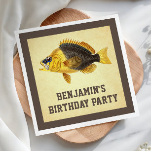 Vintage Rustic Vis Thema Feestpapier Servet