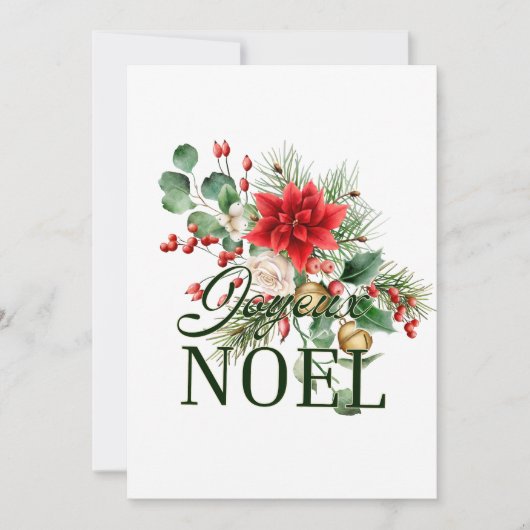 Vintage Rustieke Franse Joyeux Noel  Kaart (Voorkant)