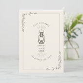 Vintage Rustieke Lantaarn Groen Trouwen Save The D Save The Date (Staand voorkant)