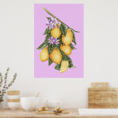Vintage Rustige Lemons Summer Botanical Poster (Keuken)