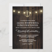 Vintage Rustique Ancre nautique Invitations de mar (Devant)