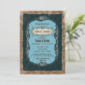 vintage rustique Couples Baby showers Invitations (Debout devant)
