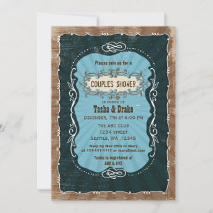 vintage rustique Couples Baby showers Invitations