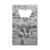 Vintage rustique gris noir bois brûlé Monogramme (Dos)