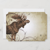 Vintage Rustique Luxe Moose Wedding Invitations (Dos)