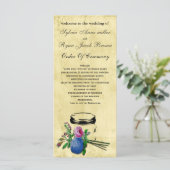 vintage rustique mason jarre programme de mariage (Debout devant)