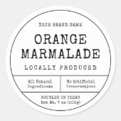 Vintage rustique Noir & Blanc Jam Jar Étiquette (Devant)