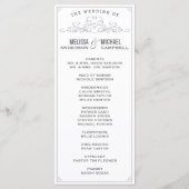 Vintage, Rustique, Pays, Programme de mariage blan (Dos)