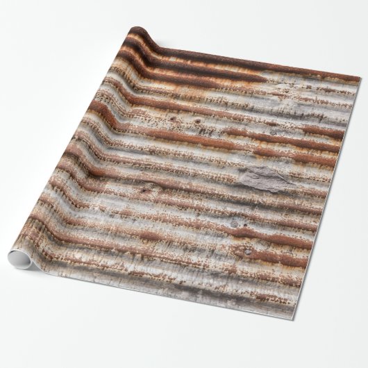 Vintage Rusty Metal Cadeaupapier (Uitgerold)