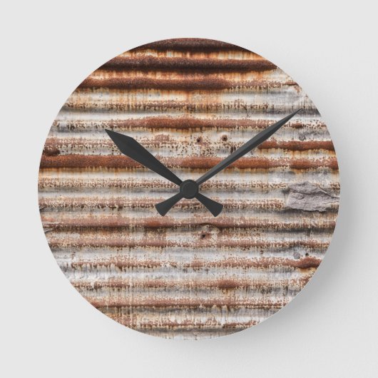 Vintage Rusty Metal Ronde Klok (Voorkant)