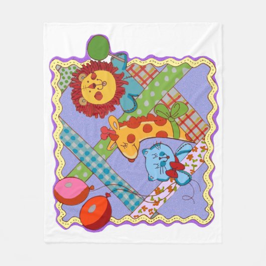 Vintage Safari Animals Fleece Blanket (Voorkant)