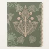 Vintage Sage Green Floral Carnet personnalisé (Dos)
