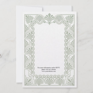 Vintage Sage Green Floral Wedding Invitation Kaart