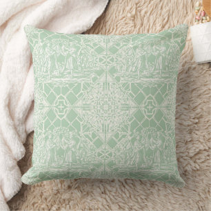 Vintage Sage Toile met Klassieke Figuren Kussen