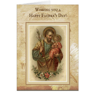 Vintage Saint-Joseph avec Enfant Jésus Pères