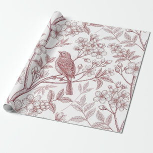 Vintage Sakura Kersenbloesem & Vogel Esthetiek Cadeaupapier