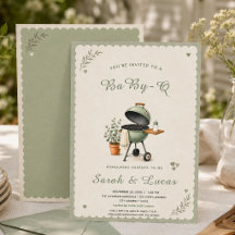 Vintage Saliegroen Baby-Q BBQ Neutrale Baby Shower