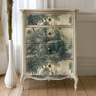 Vintage saliegroen en crèmekleurige toile olifant tissuepapier