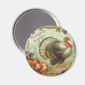Vintage Salutations de grâces Magnet rond (Recto/Verso)