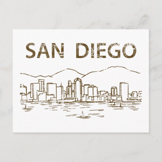 Vintage San Diego Briefkaart (Voorkant)