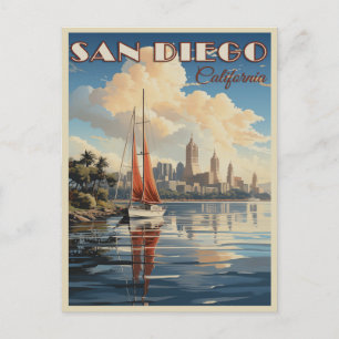 Vintage San Diego, Californië Briefkaart