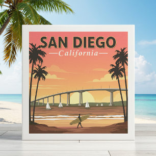 Vintage San Diego Californië Tegeltje