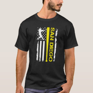 Vintage San Diego-honkbal Amerikaanse vlag T-shirt