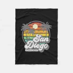 Vintage San Diego Strand Californië Surfen Retro S Fleece Deken
